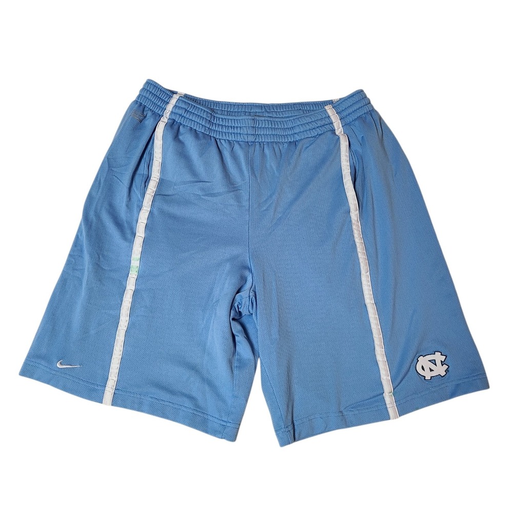 VTG Y2K Nike Team UNC Tar Heels Men's Shorts XL Carolina Blue White Stripe Mesh